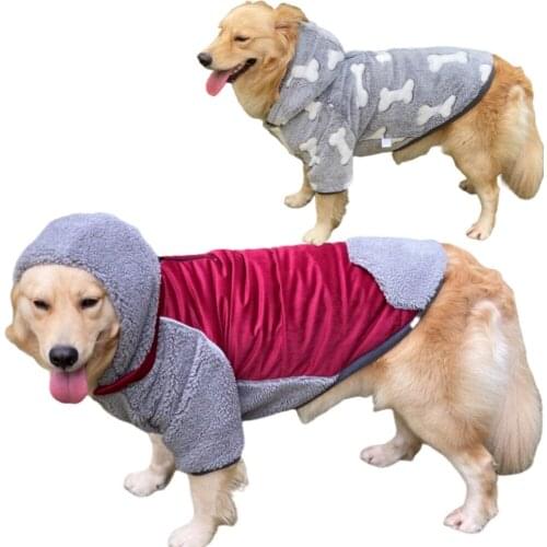 Winter Warm Pet Dog ClothesDouble-Sided Can Be Worn Dog Jacket Reflective Big Dog Coat For Labrador French Bulldog