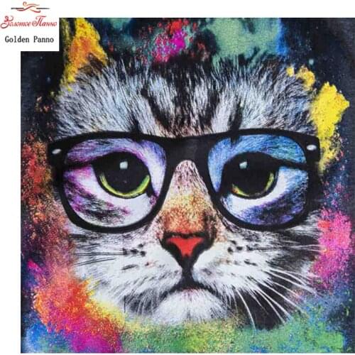 GOLDEN PANNO Diamond Painting Full Square 5D Diy Daimond Embroidery Diamant Mosaic Sale rhinestones pictures Cats 03