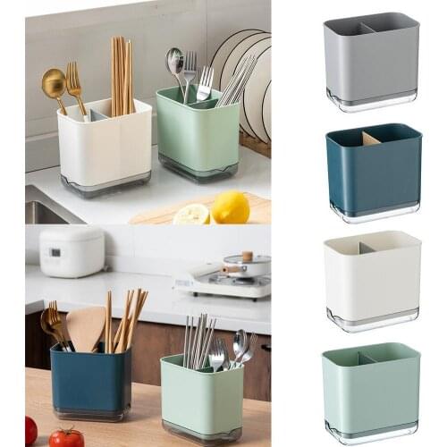 1PC Kitchen Drain Chopsticks Cage Multi-function Desktop Holder Fork Drainer Cutlery Shelf Hollow Spoon Rack Partition M2H0