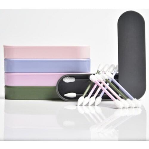 2 reusable 5 colors cotton swab ear wash liquid cosmetic silicone bud double head silicone beauty tool