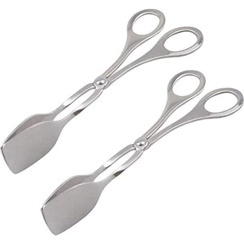2 Pieces Kitchen Tongs Grill Tongs Pastry Tongs Serving Tongs Multi-Purpose Tongs the Scissors-Shaped Cooking Tongs