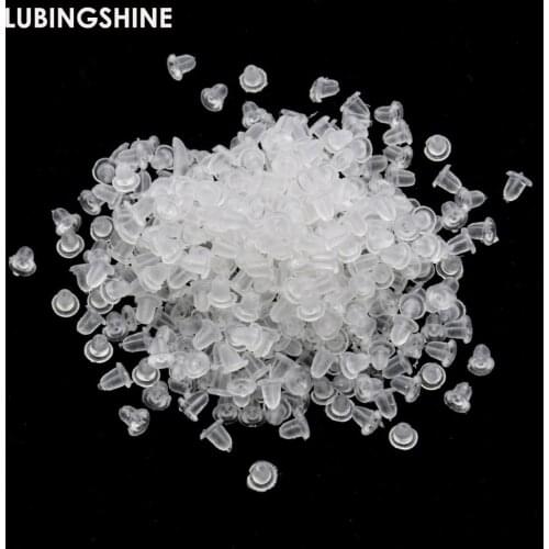 200pcs Silicone Rubber Earring Clasp Transparent Ear Nut Plugging Earrings DIY Jewelry Findings Accessories Materials