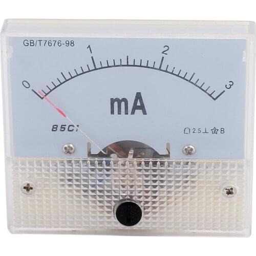 85C1 Class 2.5 Accuracy DC 0-3mA Analog Panel Meter Ammeter Amperemeter