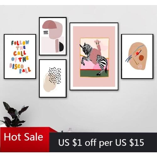 Abstract Nordic Poster Line Face Canvas Painting Art Colorful Pictures For Modern Living Aesthetic Room Decor Prints Wall Decor