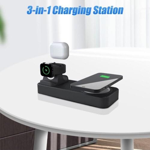 Wireless Charger Holder For Iphone 12 Pro Max Charging Stand 3 In 1 Watch Charger Dock For Apple Watch Airpods Docking Station