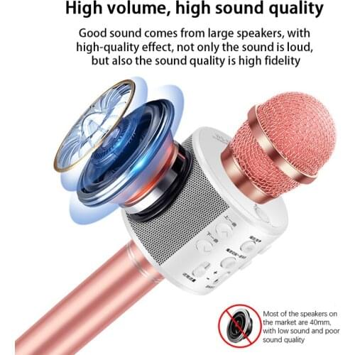 Bluetooth Karaoke Wireless Microphone For Kids Toys Wireless Portable Karaoke Machine Handheld Mic Speaker Home Party SING