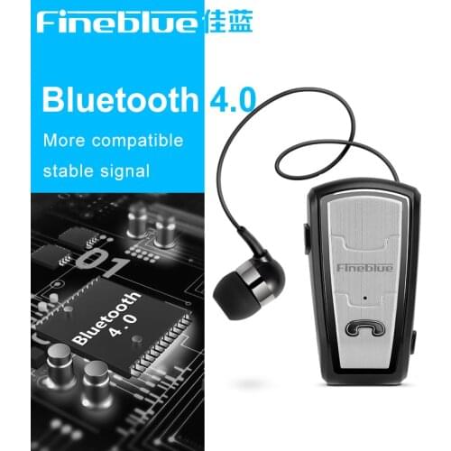 Fineblue FQ208 Bluetooth Earphone Car Business Stereo Earphone with Retractable Cable Noise Canceling calling music meeting