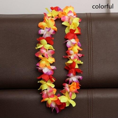 100pcs Artificial Flowers Wreath Party Decoration Hawaiian Flower Leis Wedding Birthday Supplies Garland Flower Necklace WA1721