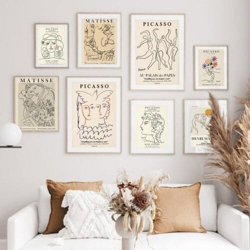 Picasso Mattis Abstract Girl Flower Decorative Canvas Painting For Wall Decoration Home Decor