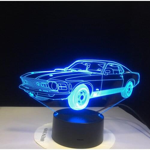 Creative 3D LED Lamp Night Light Supper Car Ferrari Table 7 Colors Changing Desk Lamp Novelty Led Night Lights Dropshipping2728