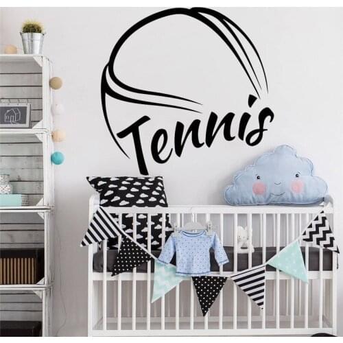 Tennis Logo Wall Decal Sports Vinyl Sticker Home Interior Decorations Sign Art Room Gym Club Decor Removable Sticker HY1227