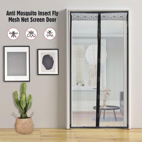 Auto Close Magnetic Door Curtain Summer Anti Mosquito Insect Fly Mesh Net Screen Door Curtain for Home Rooms Kitchen 35 x 83in