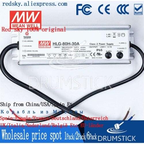 Steady MEAN WELL HLG-80H-24A 24V 3.4A meanwell HLG-80H 24V 81.6W Single Output LED Driver Power Supply A type