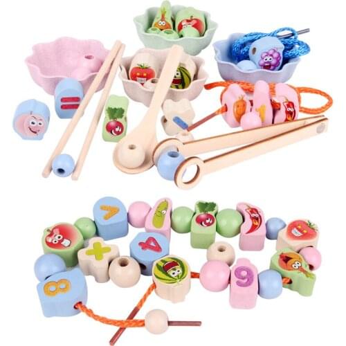 Clip Bead Toy Montessori Multi-Function Teaching Aids Fine Motor Training Game Kids Threading Beads Matching Educational Toys