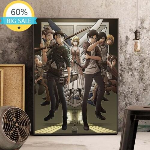 5D DIY Diamond Painting Anime Attack on Titan Cross Stitch Kits Diamond Mosaic Diamond Embroidery Full Square Drill Home Decor