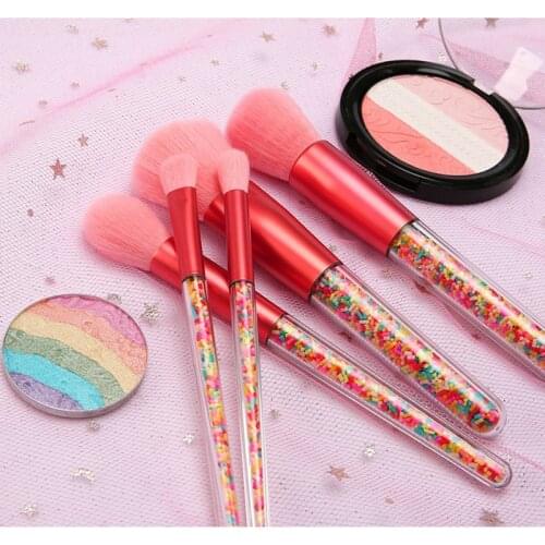 Makeup Brushes Set Colorful Lovely Foundation Blending BrushNew 5pcs Lollipop Candy Unicorn Crystal Makeup Tool maquillaje