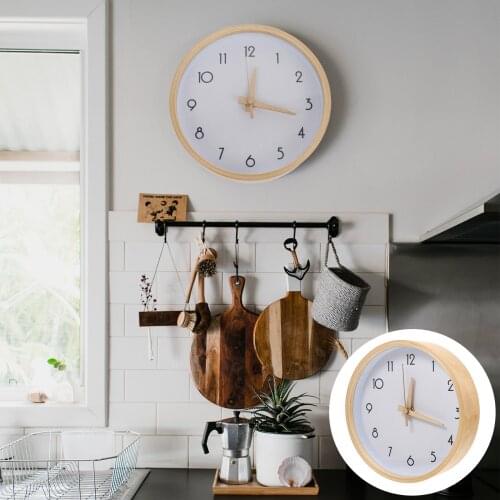 Nordic Style Wall Clock Household Hanging Clock Wooden Hanging Decor Wooden Three-Dimensional Silent Home Decoration Wall Clock