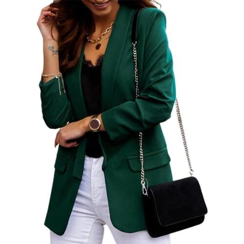 New Chic Women Blazers Autumn Lapel Elegant Solid Color Plus Size Coat Long Sleeve Jacket Business Blazer Coat