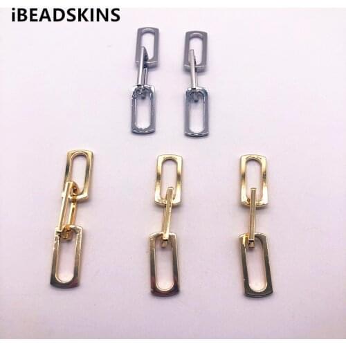 New arrival! 63x11mm 50pcs/lot rhodium Zinc alloy chain shape Connectors for handmade earrings accessories/Earring parts
