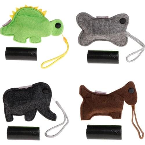 094A Waste Bag Dispenser Pet Dog Puppy Poop Bags Storage Portable Outdoor Garbage Carrier Cartoon Supplies