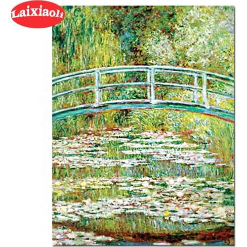 Full Square 5D DIY Diamond Painting Claude Monet Water Lilies needlework Diamond Embroidery Cross Stitch kits rhinestones decor