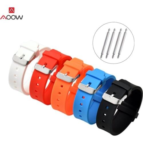 Generic Watch Straps for Sport Watch Silicone Rubber Watch band Wrist Belt Bracelet 16mm 18mm 20mm 22mm 24mm 26mm 28mm