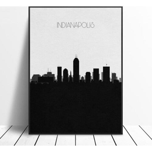 Indianapolis Skyline Art Canvas Poster Print Home Decor Painting No Frame