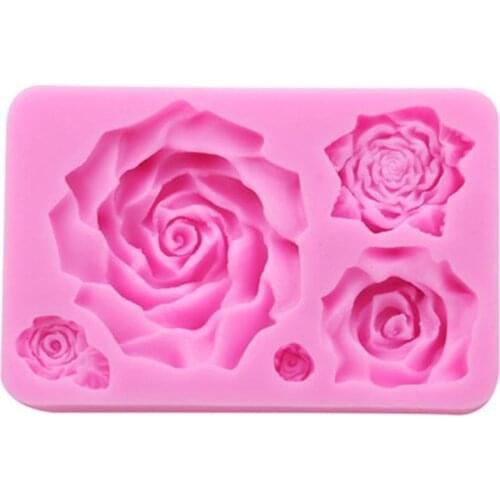 Rose Flower Silicone Molds Wedding Cupcake Topper Fondant Cake Decorating Tools Sugarcraft Candy Clay Chocolate Moulds