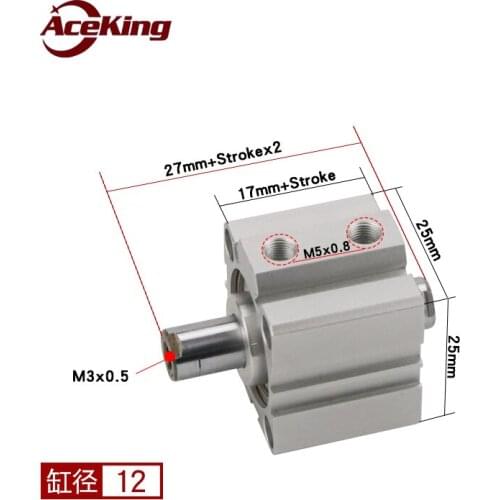 SDAD12X10X15X20X25\30\35\40\45X50\75\100BS double-shaft thin cylinder SDAD SDAD12-10 SDAD12-15 SDAD12-20 SDAD12-25 SDAD12-30