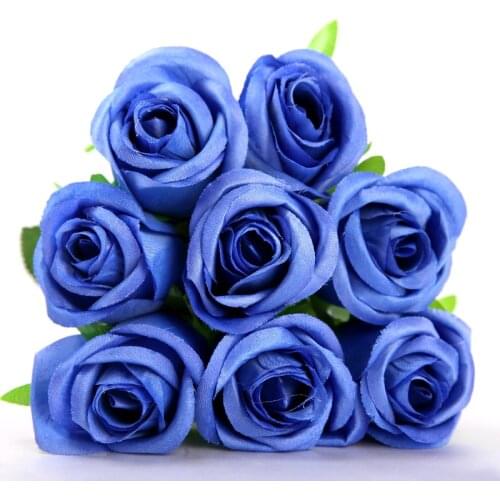 Blue Touch Real Latex Rose Silk Artificial Flowers Bouquet Bridal Bridesmaid Hydrangeas Flowers Floral Wedding Party Home Decor