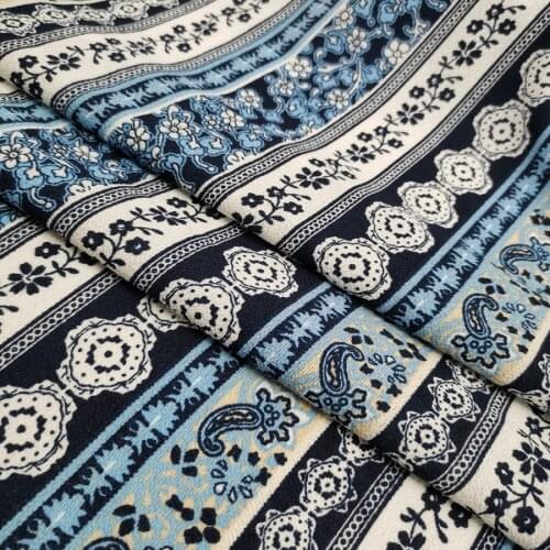 Chiffon ethnic vintage printed dress material dropping breathable scarf blouse DIY craft fabric