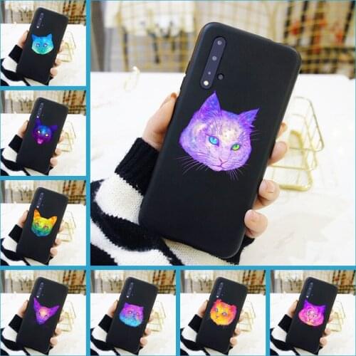 Silicone Phone Case For Huawei Honor 8S 8A Pro V20 Purple Cat Cool Yellow Soft Back Cover For Huawei Honor 10i 20i 20 Lite Pro