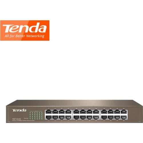 Tenda TEF1024D 10/100M Enternet Network Switch 24 Port QoS,LACP Full-Duplex VLAN support Auto MDI/MDI-X, Half/Full Duplex