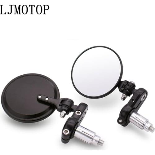 Universal Motorcycle Mirrors 3 Inch Round Folding Bar End Side Mirror for Ducati SS900 Monster 900 916 996 998 SS1000 M1000S