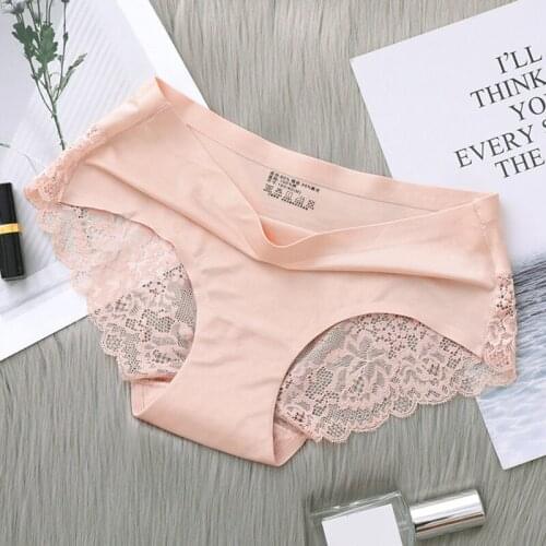 Women Sexy Seamless Panties Ice Silk Women Underwears Cotton Comfortable Low Waist Underpants Female Intimates Plus Size