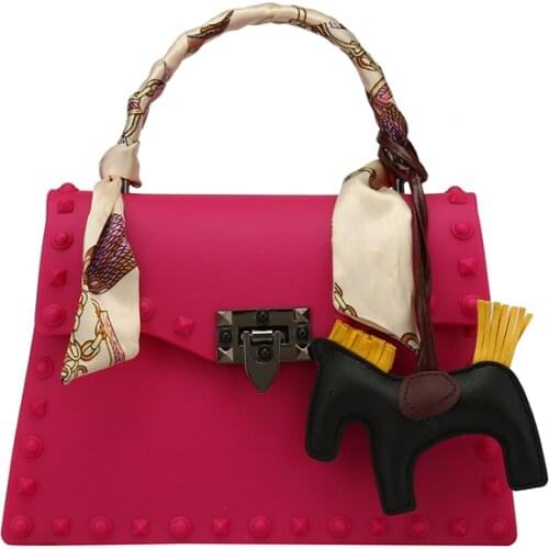 Rivet Female Handbags 2021 New Black Red Green Candy Color Girls Single Shoulder Bags Brand Women Crossbody Bags