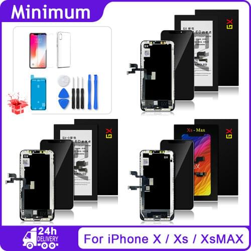GX For iPhone X Xs Max OLED LCD Display 3D Touch Screen Digitizer Assembly Tested No Dead Pixel Replacement Parts For iPhoneX