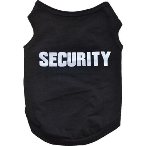 Pet Winter Clothes Puppy Dog Cat Vest T Shirt Coat Dress Sweater Apparel "SECURITY", Black