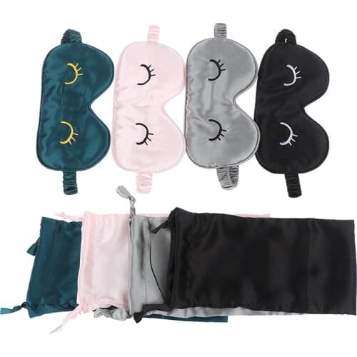 1Pc/1Set Adjustable Imitated Silk Sleeping Eye Masks Shading Patch Cover Blindfold Eyepatch Travel Relax Eye Care Tools