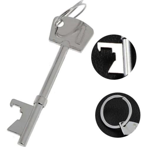 1pc Portable Key Shape Bottle Opener Ring Keyring Keychain Metal Beer Party Tool Multifunctional Kitchen Durable Accessories