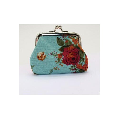 100pcs/lot fedex fast vintage style women canvas fabric coin purse big rose printed coin wallet hasp coin purse 9*7cm