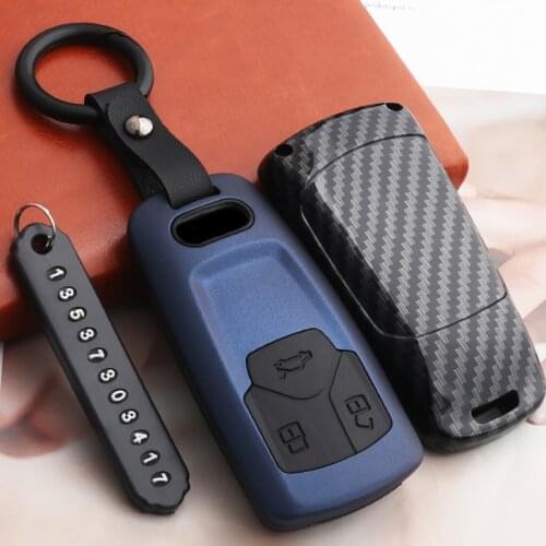 High Quality Mature Carbon Fiber Matte Car Key Case For AUDI A4 A7 A8 B9 TT TTS 8S 2016 2017 Quattro Q3 Q5 interior accessories
