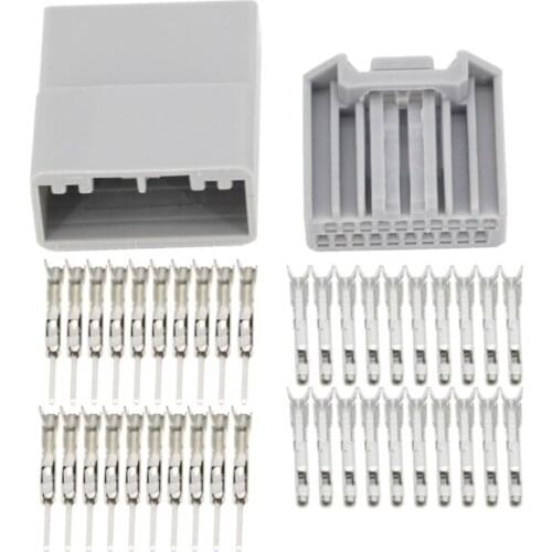 DJ7205S-0.7-11 DJ7205S-0.7-21 100 sets 20 Pin Female Male Auto CD Audio Connector Car Power Speaker Antenna Cable Socket