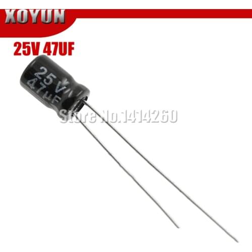 50pcs/lot Higt quality 25V 47UF 5*7mm 47UF 25V 5*7 Electrolytic capacitor