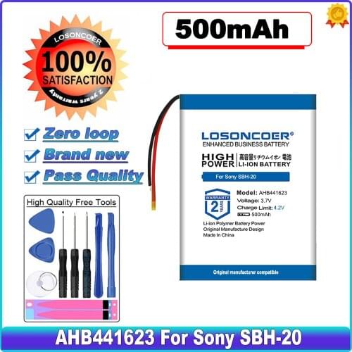 LOSONCOER High Capacity Battery 500mAh 381424 AHB441623 Battery for Sony SBH-20 Wireless Headset in stock