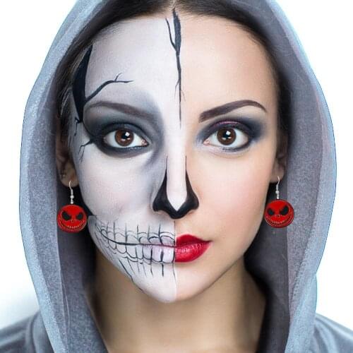 Halloween Accessories Horror Funny Pumpkin Ghost Bat Demon Alloy Hook Earrings Anti-allergic and Non-abrasive Earrings