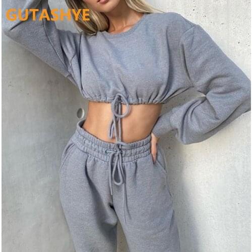 GUTASHYE Seamless Women Yoga Set Workout Sportswear Gym Clothing Fitness Long Sleeve Crop Top High Waist Leggings Sports Suits