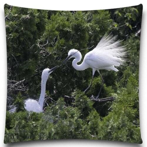 Two birds kissing on the tree Cotton Polyester square 5 size 9 style Pillows Case for Sofa Car Cushion Cover Creative Decoration