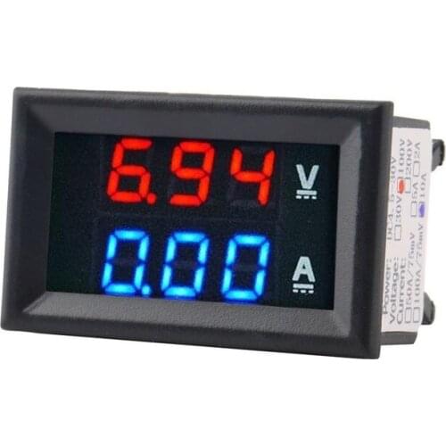 100V 10A DC Digital Voltmeter Ammeter Blue + Red LED Amp Volt Meter Gauge