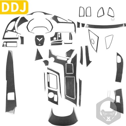 For Chevrolet Corvette C7 Carbon Fiber Interior Sticker 2014-2019 Steering Gear Shift Radio Door Panel Console Car Accessories